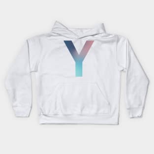 Gradient Letter Y Initial Alphabet Kids Hoodie